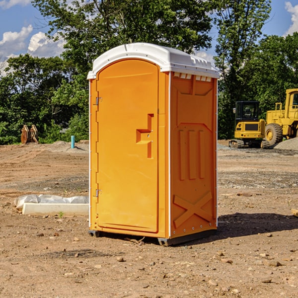 how often are the portable restrooms cleaned and serviced during a rental period in Clinton OH